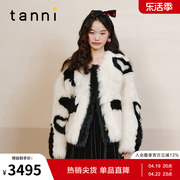 tanni秋冬甜美爱心宽松羊毛皮一体皮草外套TL31FU601A