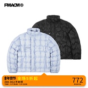 FMACM 21AW 十字纹浅蓝色轻型短款小众蓝色白鸭绒时尚潮流羽绒服