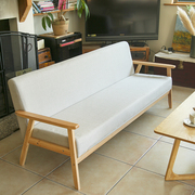 布艺沙发小户型北欧简约现代实木，单双人(单双人，)三人位出租房客厅懒人沙发