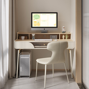 法式奶油风书桌家用卧室小型书房写字桌轻奢现代电脑桌简约学习桌