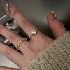 心动信号~爱心麻花2件套戒指，女时尚个性，高级感食指指环开口可调节
