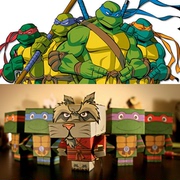 卡通忍者神龟玩偶公仔3d立体纸，模型diy手工制作儿童益智折纸玩具