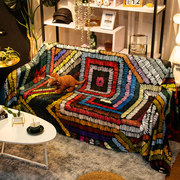 波西米亚复古沙发毯秋冬加厚绒坐垫民族风沙发巾罩简约全盖布装饰