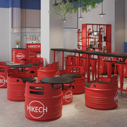 油桶桌椅组合咖啡厅清吧卡座沙，发工业风酒吧桌椅，组合网红创意商用