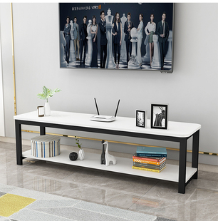 圆角电视柜茶几组合现代简约高款小户型经济型，客厅简易钢木电视柜