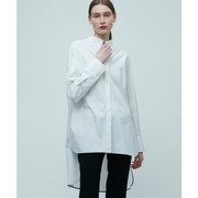 BEIGE，BAILLEUL / 日系设计感纯棉立领衬衫女士长款衬衣前短