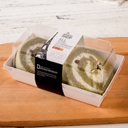 100套蛋糕卷包装盒 瑞士半卷虎皮长条单个透明盒子 正方形一次性