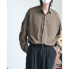 阿爆先生韩系宽松纯色高级垂感长袖衬衫男春季上衣潮流新中式衬衫
