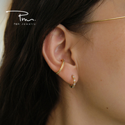 pn耳夹式耳钉耳环夹款无耳洞，女夏季锆石，法式耳饰高级感耳挂耳骨夹