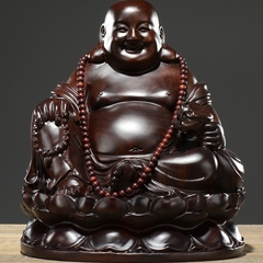 黑檀木雕客厅摆件弥勒佛像