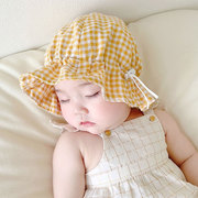 春秋超萌婴儿帽子外出遮阳帽，防晒男女宝宝渔夫帽可调节盆帽太阳帽