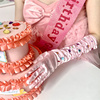 韩国ins风芭比公主爱心钻石手套，礼仪带生日派对布置少女网红拍照