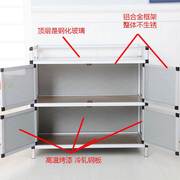 碗柜家用厨房橱柜简易出租房灶台柜一体不锈钢收纳柜简易储物柜置