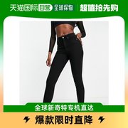 香港直邮潮奢tall女士，设计长筒简洁款黑色紧身牛仔裤