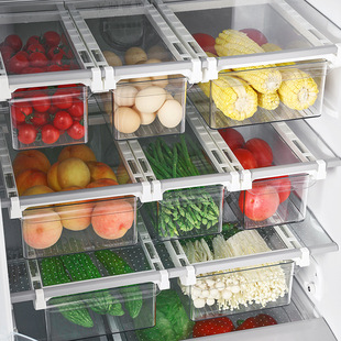 悬挂式冰箱收纳抽屉 蔬菜冰箱整理保鲜盒收纳盒子 鸡蛋收纳箱