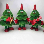 圣诞节电动毛绒玩具圣诞树会，唱歌跳舞的圣诞树，圣诞晚会电动玩具