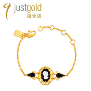 justgold鎮金店女皇足金黄金，手链女时尚个性，简约气质1221981y