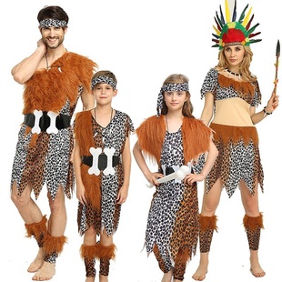 万圣节服装成人野人原始人印第安人非洲服篝火晚会男女款野人装