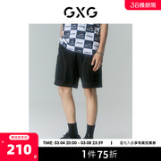 gxg男装商场，同款寻迹海岛系列黑色，工装短裤2022年夏季