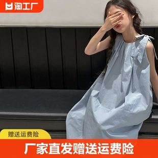 女童夏季洋气连衣裙女大童牛仔裙儿童时尚休闲童装背心裙2024年