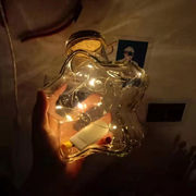 led灯许愿瓶夜光幸运星玻璃，木塞瓶创意瓶，摆件瓶花鼓星星瓶d