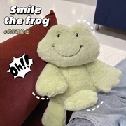 一只微笑蛙可爱毛绒公仔，青蛙玩偶陪睡玩具生日礼物快乐蛙要加油蛙