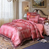 网红欧式床上四件套贡缎提花丝绸缎蕾丝被套床单双人2米1.8米床笠