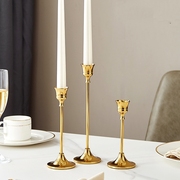轻奢ins蜡烛台欧式复古金色餐桌装饰品浪漫晚餐摆件网红摄影道具