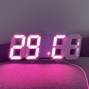3D大屏幕LED电子钟简约个性夜光挂钟静音数字时钟创意遥控闹钟