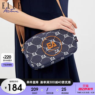 ELLE Active2024时尚女包字母运动斜挎包小方包小众休闲包包