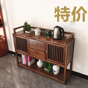 新中式餐边柜实木柜子老榆木，边柜茶水柜客厅置物柜，靠墙入户玄关柜