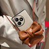 适用于荣耀X50i+手机壳创意时尚棕色蝴蝶结卡包挂绳X50i+轻薄防摔硬壳保护套网红潮流个性