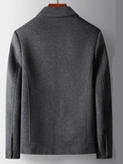 aulx男士冬季外套夹克2023羊毛大衣翻领拉链，版脱卸羽绒内胆双面呢