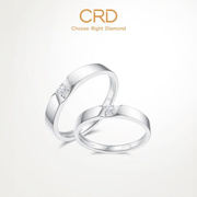 cr克d徕帝钻石，对戒情侣款钻戒男女婚戒，结婚订婚铂金戒指婚戒一对