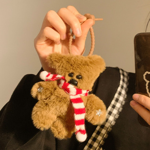 可爱棕色美拉德泰迪小熊挂件包包毛绒玩偶公仔包挂钥匙扣装饰学生