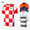 nike耐克足球服T恤欧洲杯葡萄牙克罗地亚英格兰法国球迷球衣短袖