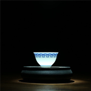 青花瓷茶杯陶瓷功夫小茶杯单杯主人杯茶具茶盏套装茶碗品茗反口杯
