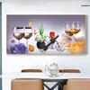 。现代简约餐厅装饰画单幅饭厅背景墙面挂画创意酒杯晶瓷画歺厅壁