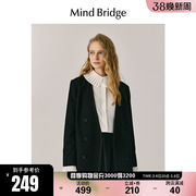 mindbridge秋季黑色西装外套，2023休闲气质西服女士外套
