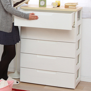 日本爱丽思白色爱丽丝塑料抽屉式衣服衣物储物整理箱收纳柜子衣柜