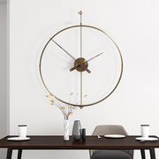 纯铜西班牙现代极简挂钟，客厅装饰时钟挂墙餐厅挂表家用轻奢风钟表