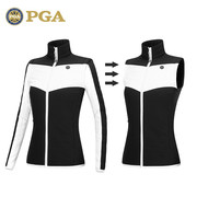PGA 高尔夫外套 女士保暖马甲 秋冬夹克外套 防风防水 可拆卸袖子