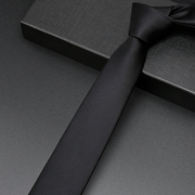 男士黑色细窄领带正装，商务职业西装潮流韩版校园，风轻奢年轻手打款