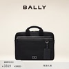 新年礼物BALLY/巴利男士黑色织物拼牛皮革商务公文包6301124