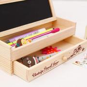 创意精致可爱收纳盒，多功能木制diy小黑板抽屉，铅笔盒韩式文具盒