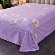棉紫色雏菊花加厚单件斜纹床单1.8米床100全棉枕套双单人三件套