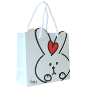萌兔棉提绳手提袋子，白卡纸材质，可爱白兔