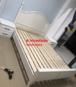 厦门美式实木床现代简约白色双人床1.5米1.8米欧式床厦门包送入户
