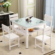 定制钢化玻璃餐桌椅组合正方形经济型双层小户型现代简约家用吃饭