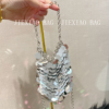 新款闪亮包包鱼鳞手工编织珠片亮片包手机包长肩带单肩斜挎包女